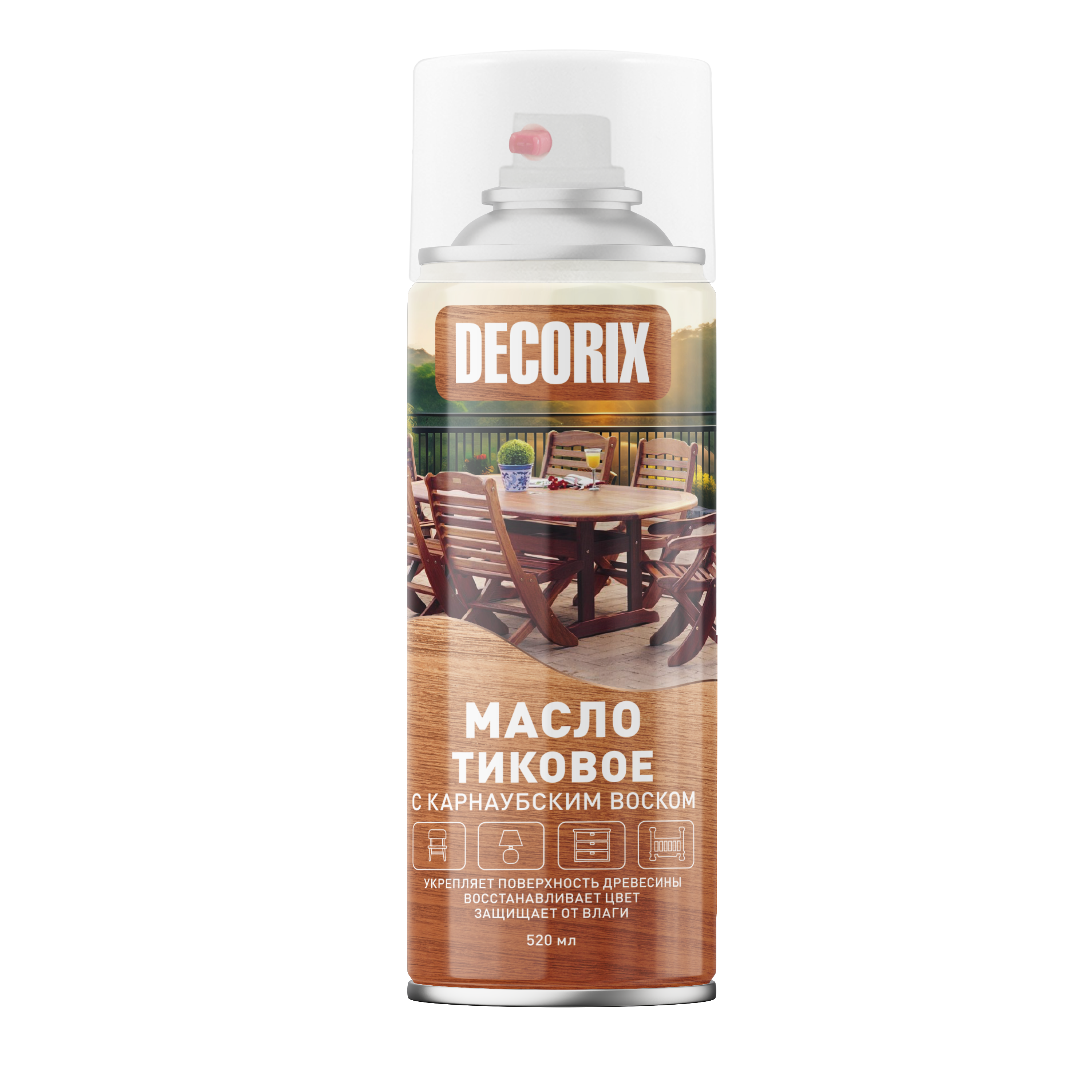 Тиковое масло с карнаубским воском DECORIX 520 мл