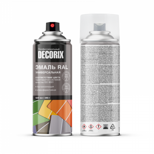 Аэрозольная эмаль DECORIX RAL Профессиональная, 520 мл, глянцевая