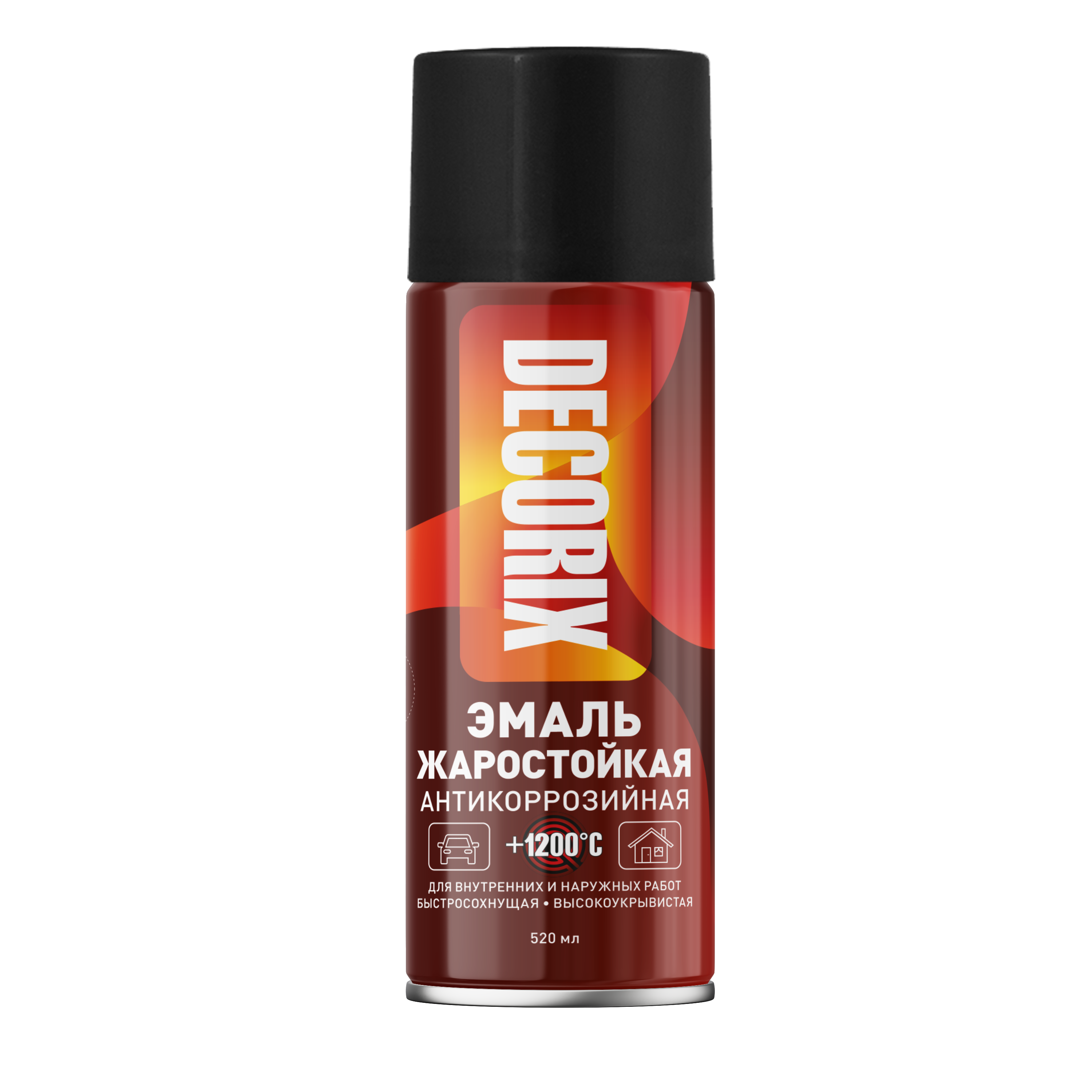 Аэрозольная эмаль жаростойкая +1200°С DECORIX 520 мл матовая