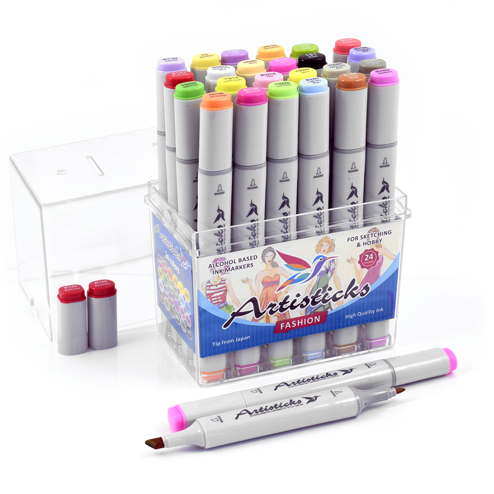 Купить профессиональные двусторонние спиртовые маркеры Artisticks ...