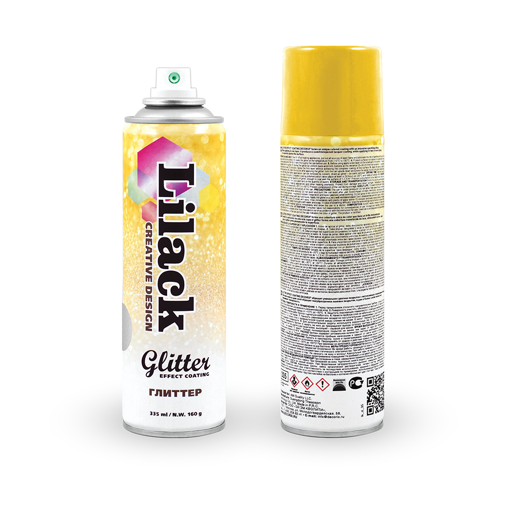 Аэрозольный глиттер Glitter Effect Coating Lilack 335 мл глянцевый