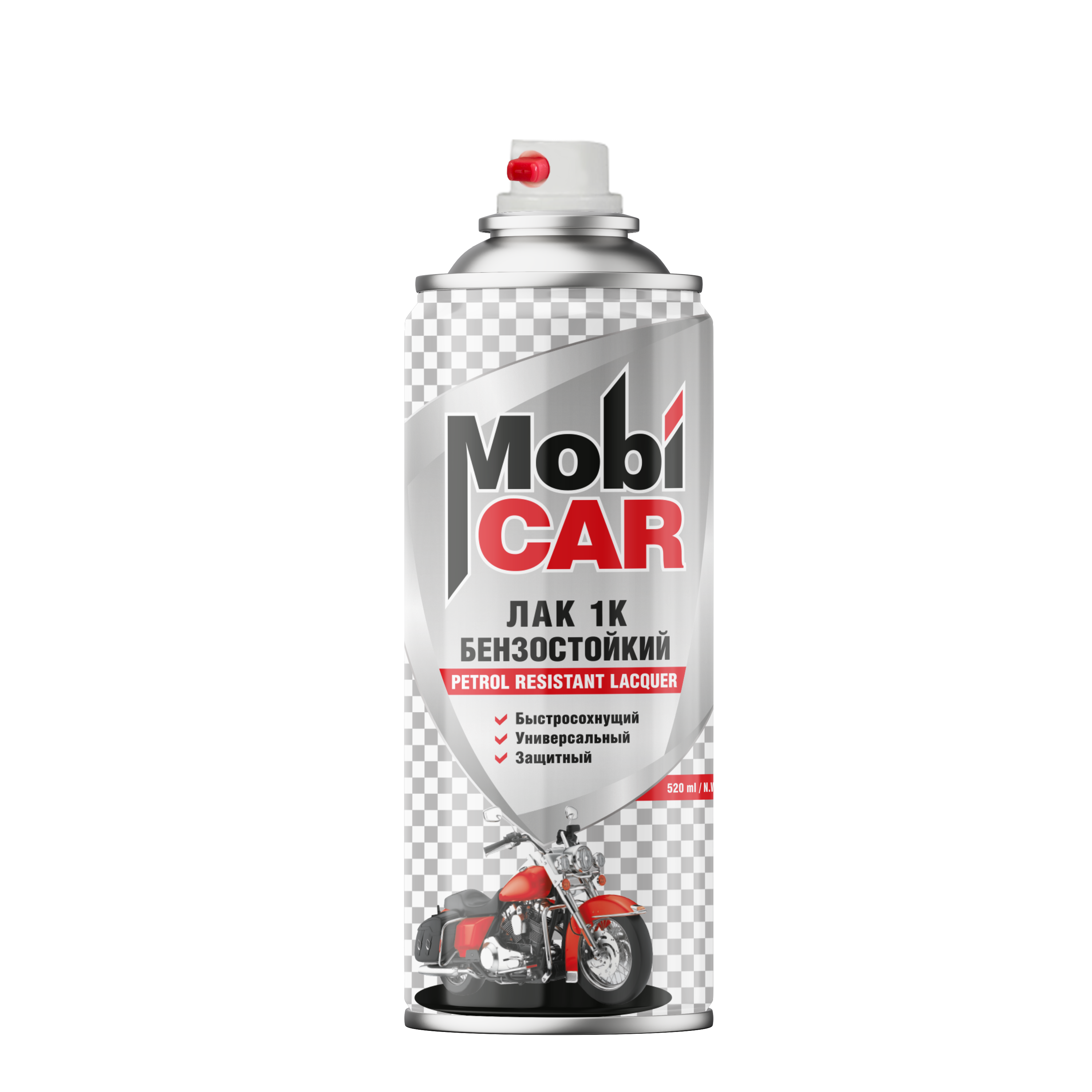 Аэрозольный лак 1К бензостойкий MobiCAR 520 мл глянцевый