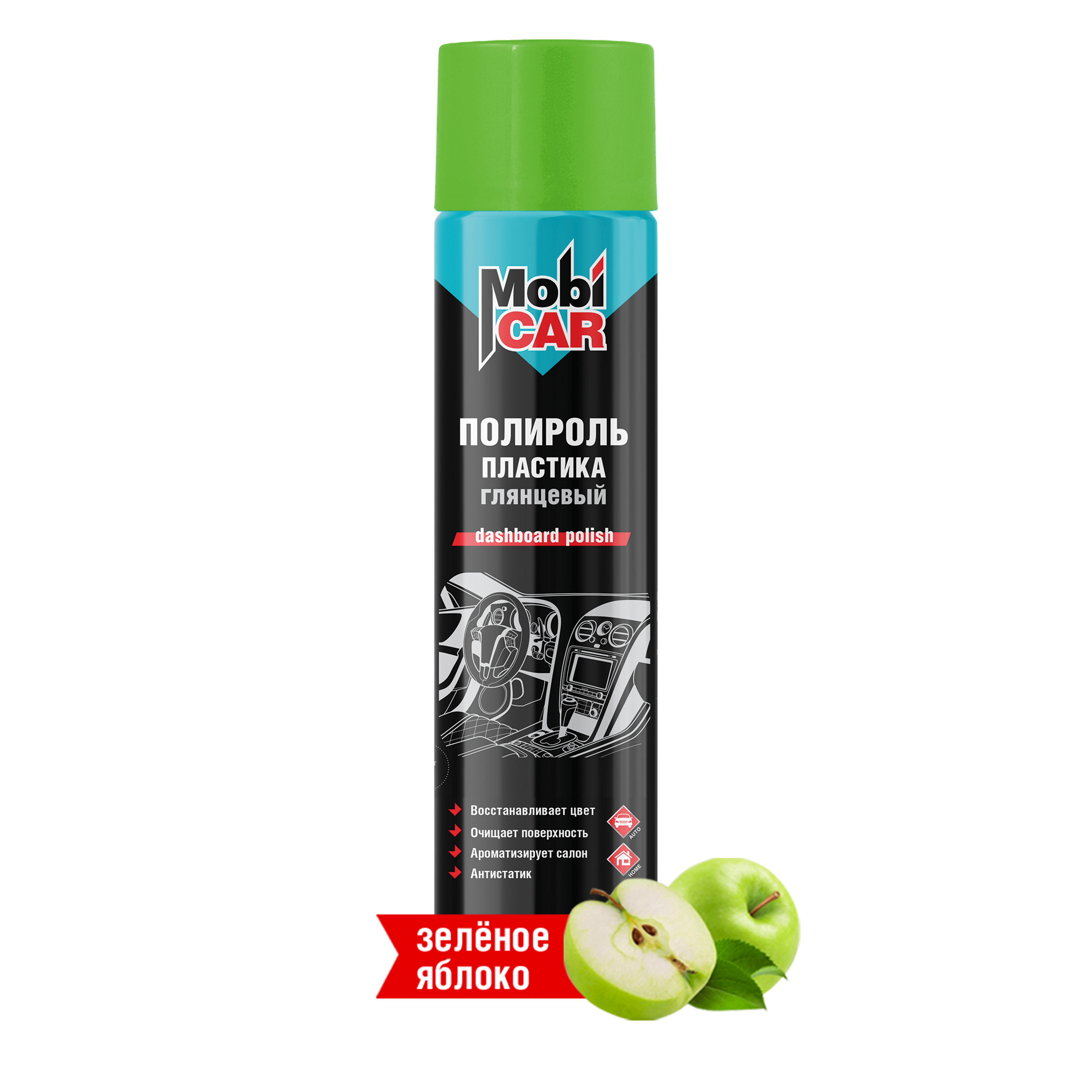 Аэрозольный полироль пластика MobiCAR 995 мл глянцевый