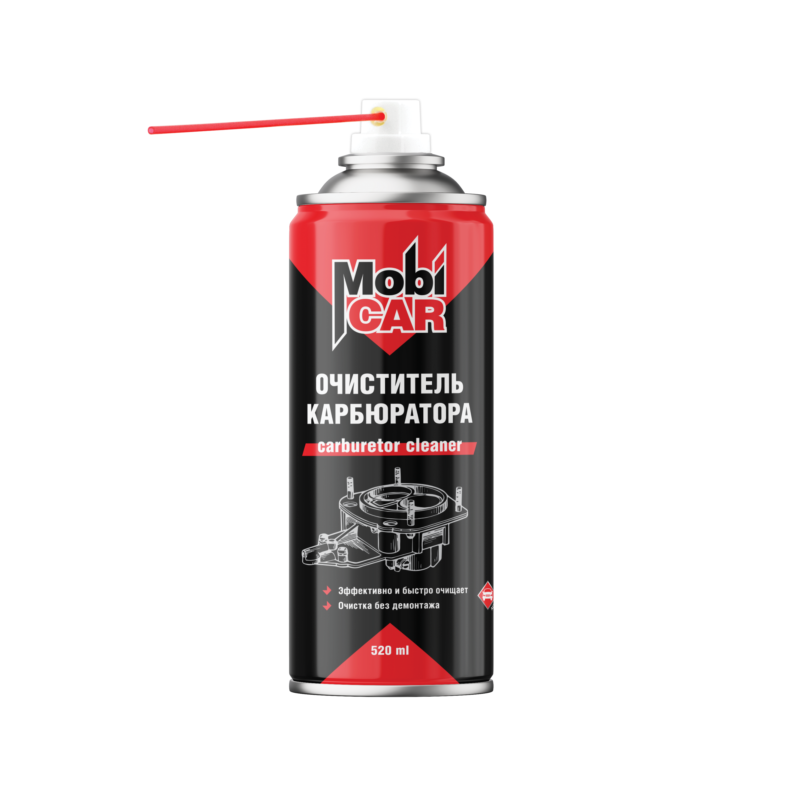 Аэрозольный очиститель карбюратора MobiCAR 520 мл