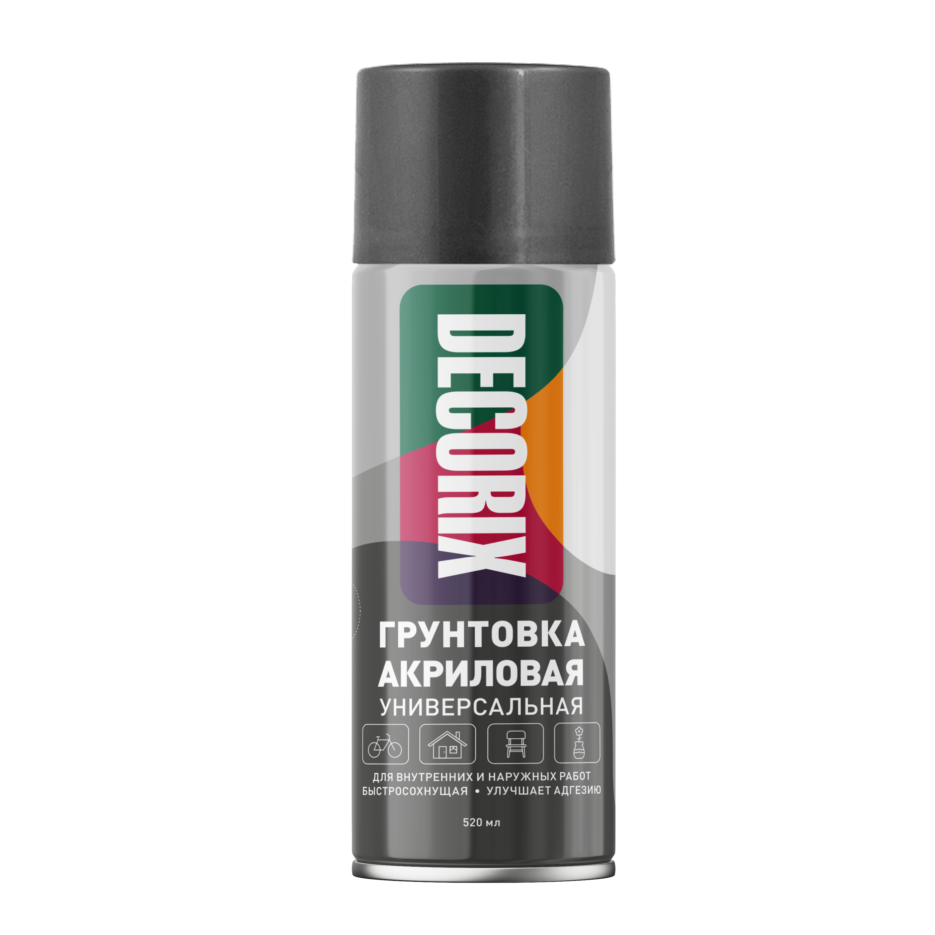 Аэрозольная акриловая грунтовка DECORIX 520 мл матовая