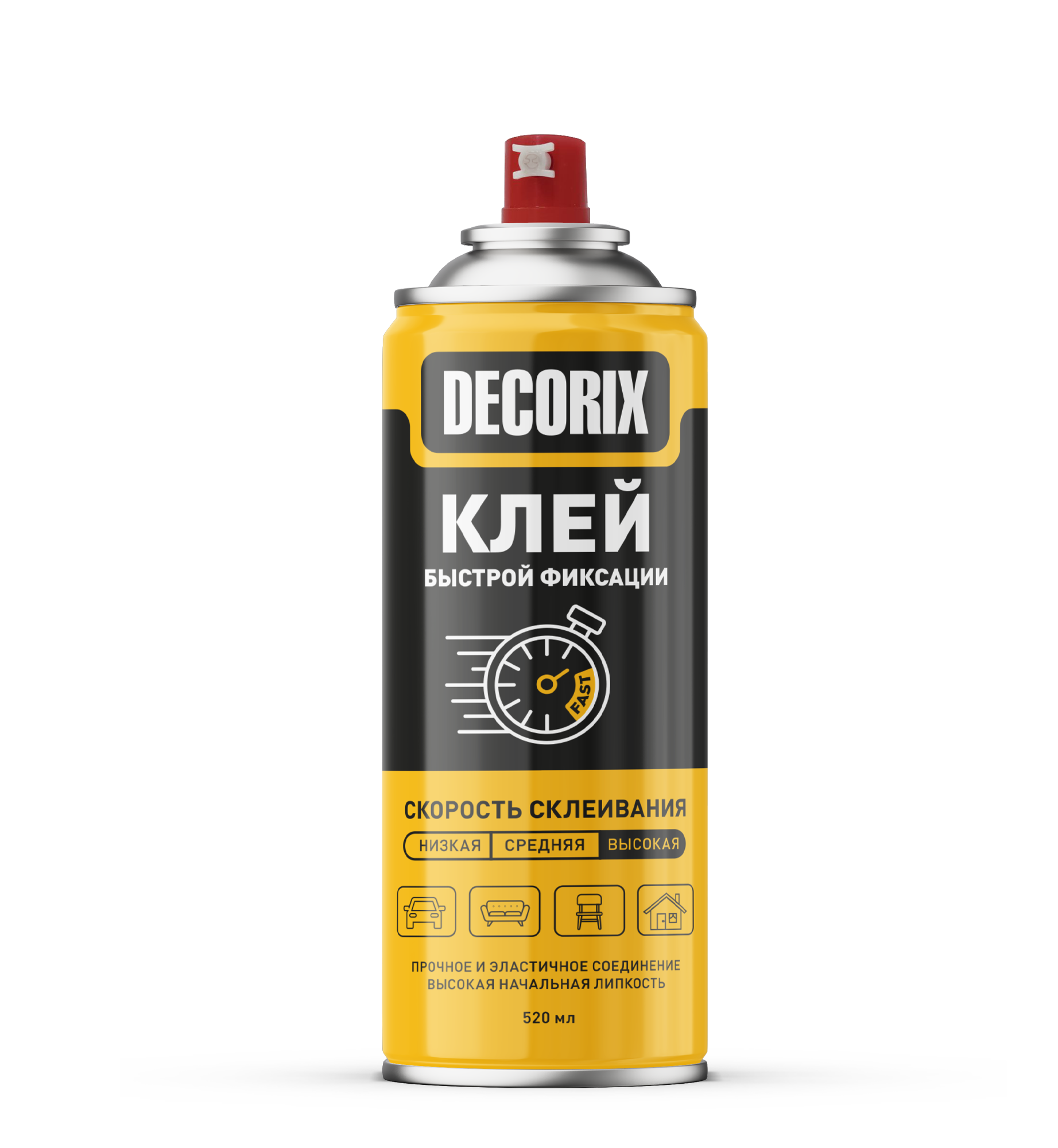 Аэрозольный клей быстрой фиксации DECORIX 520 мл