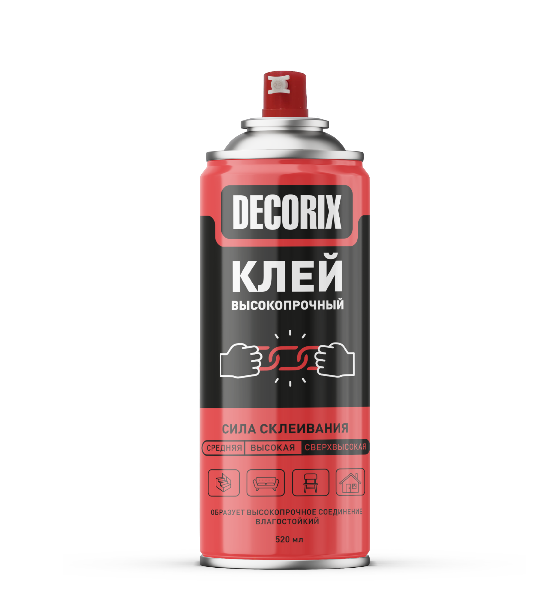 Аэрозольный клей высокопрочный DECORIX 520 мл