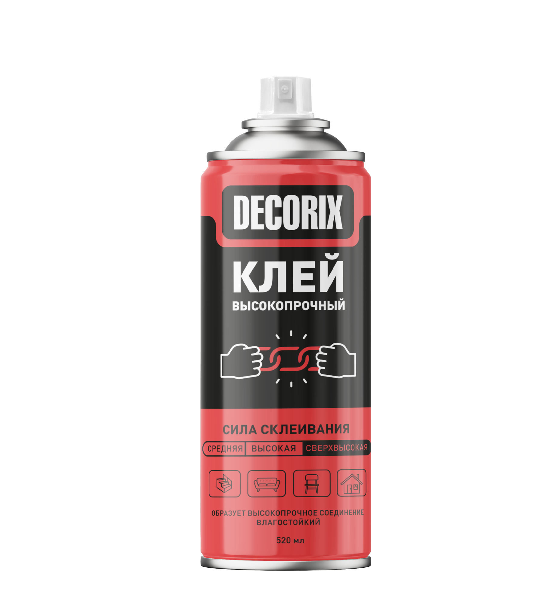 Аэрозольный клей высокопрочный DECORIX 520 мл