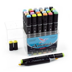 Профессиональные двусторонние художественные маркеры Artisticks® ARS 102-24 BOX спиртовые