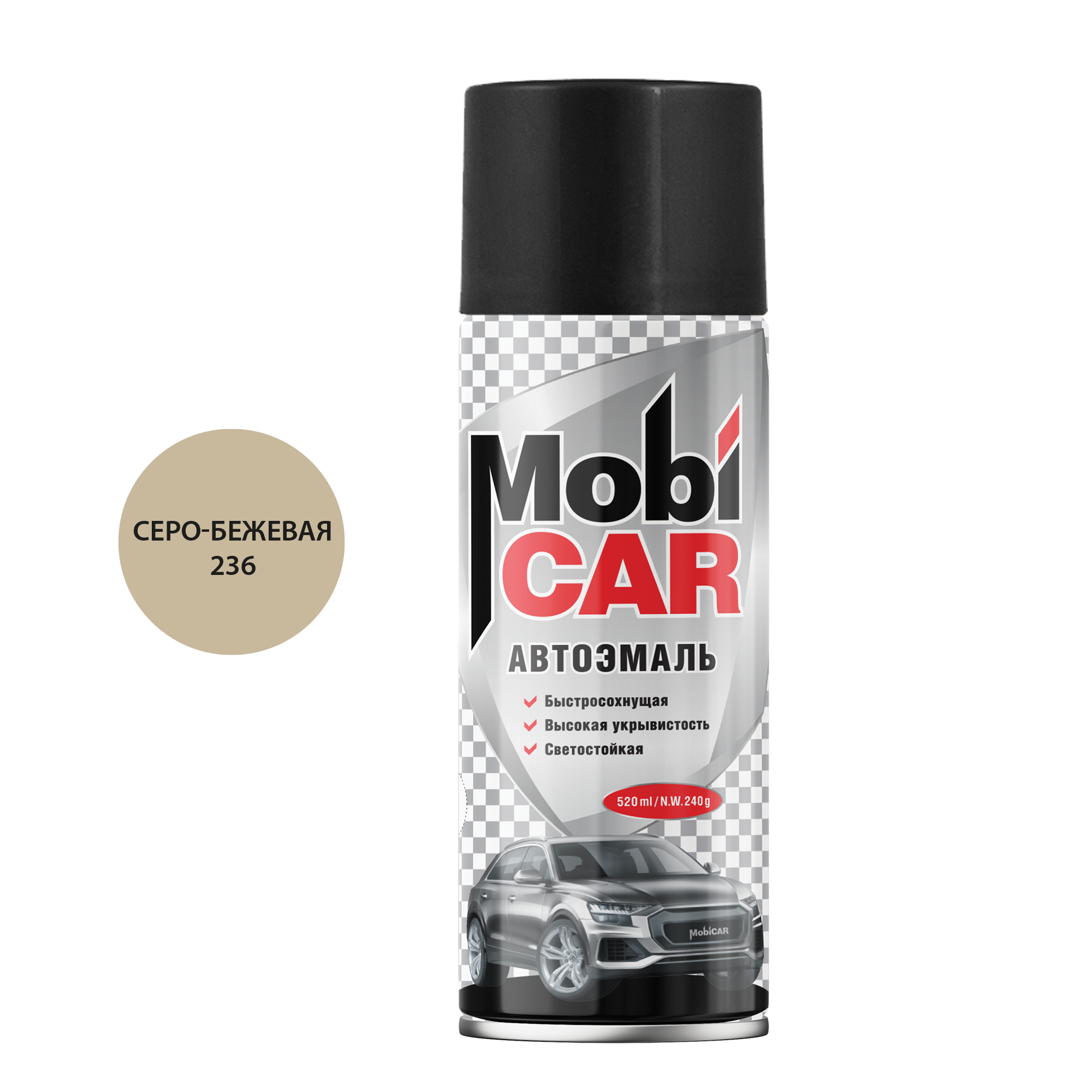 Аэрозольная автоэмаль MobiCAR 520 мл глянцевая