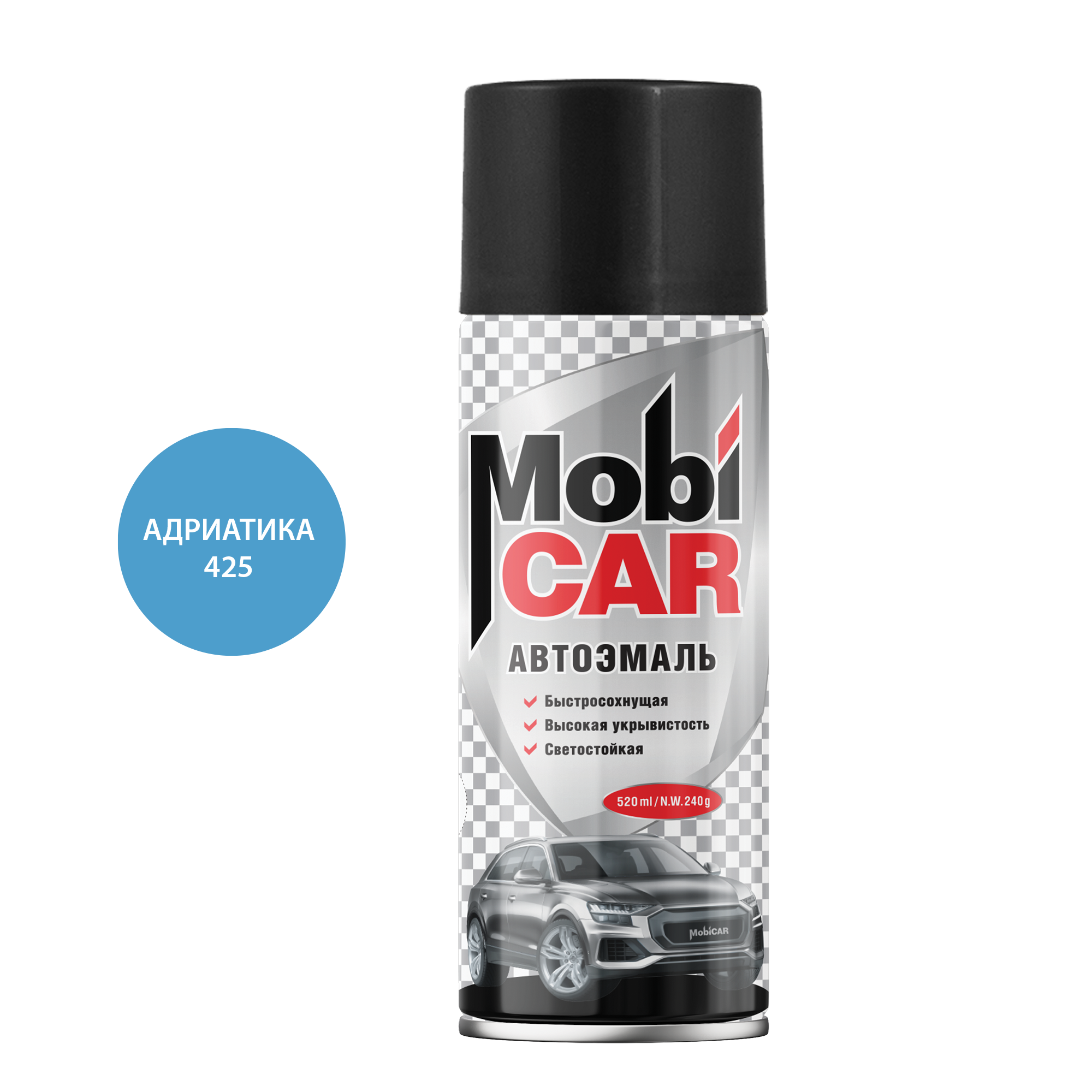 Аэрозольная автоэмаль MobiCAR 520 мл глянцевая